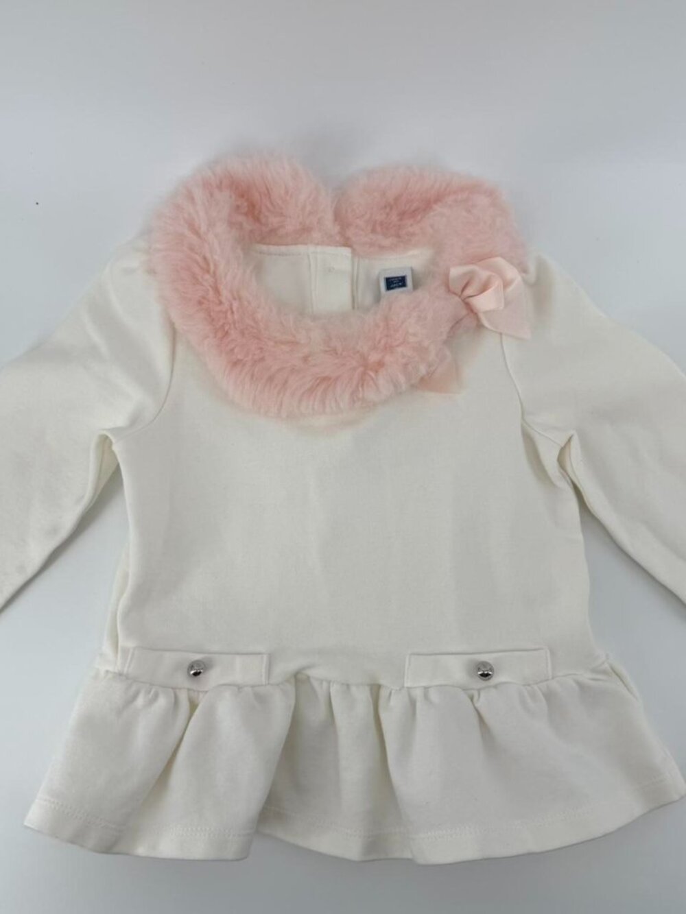 Janie and Jack Pink fur collar top Size 3 years